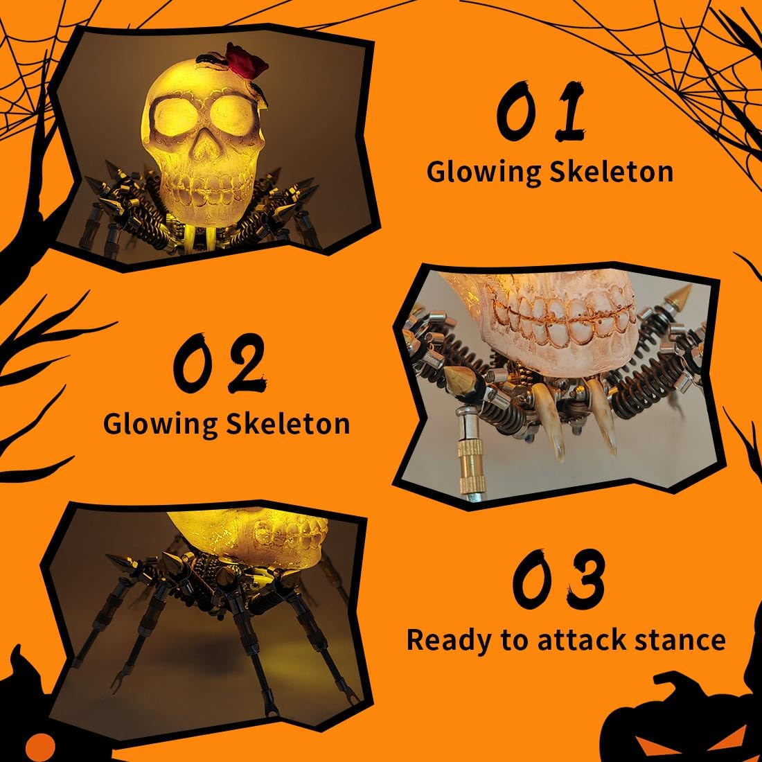 Puzzle 3D di Halloween con ragno in metallo, figura di Halloween creativa per tutta la famiglia, giocattolo decorativo di Halloween da montare (200 pezzi)