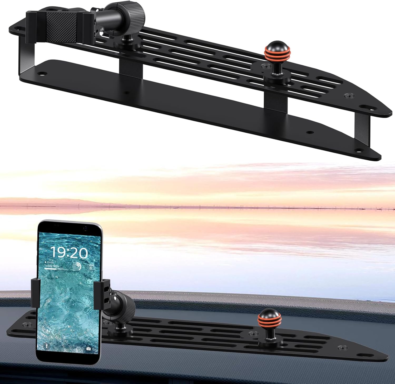 Dash Mounted Holder, Platform Phone Holder,Compatible with 2022+ Chevrolet Silverado & GMC Sierra, with 25mm Ball Head Adapter