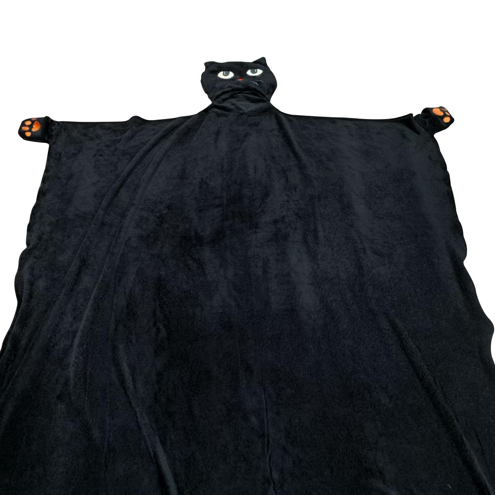 Couverture à capuche Halloween et poncho chaud pour camping, voyage et bureau