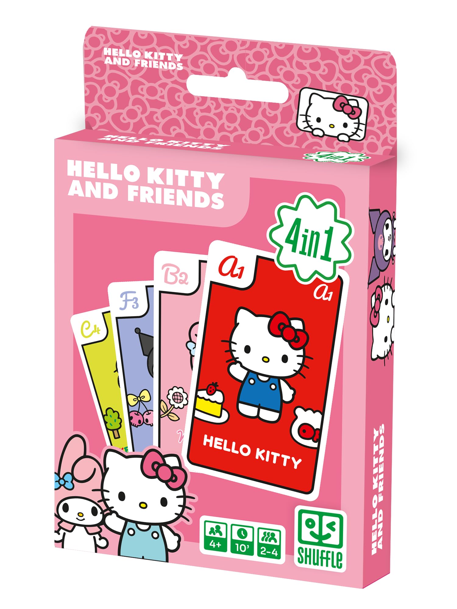 Shuffle – Hello Kitty Kids Card Game 4-in-1 | Snap, Families, Pairs & Action Game | 33 Cards | Age 4+ |