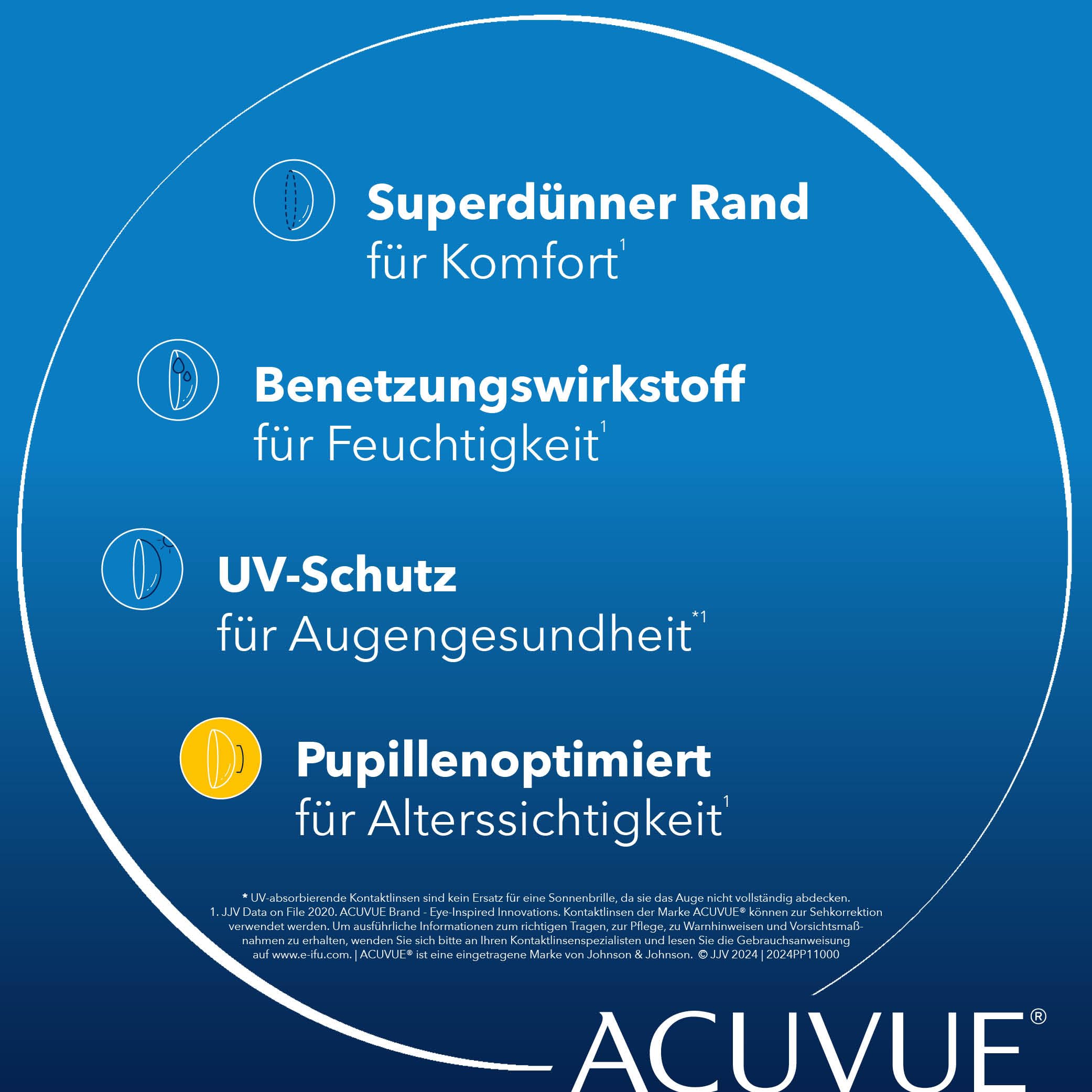 ACUVUE MOIST 1-DAY Multifocal Tageskontaktlinsen spenden Feuchtigkeit – Tageskontaktlinsen mit -9.00 dpt, Add. Hoch und BC 8.4 – UV Schutz & Komfortables Tragegefühl – 90 Linsen