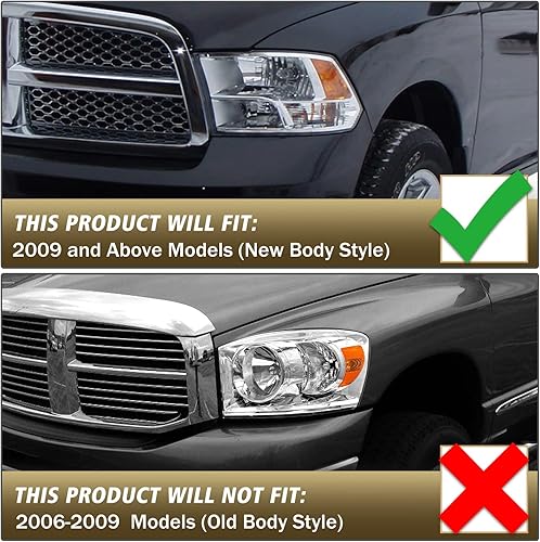 Miniatura 4 de AS Conjunto de faros delanteros compatible con Dodge Ram 150010 11 12 13 14 15 16 17 18 Dodge Ram 250010 11 12 13 14 15 16 17 18 3500 Par de carcasa