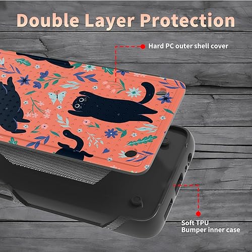 Miniatura 2 de Funda para Samsung Galaxy A13/A04/A04S/A23/A32 5G con protector de pantalla, parte trasera texturizada de policarbonato duro, diseño de flores