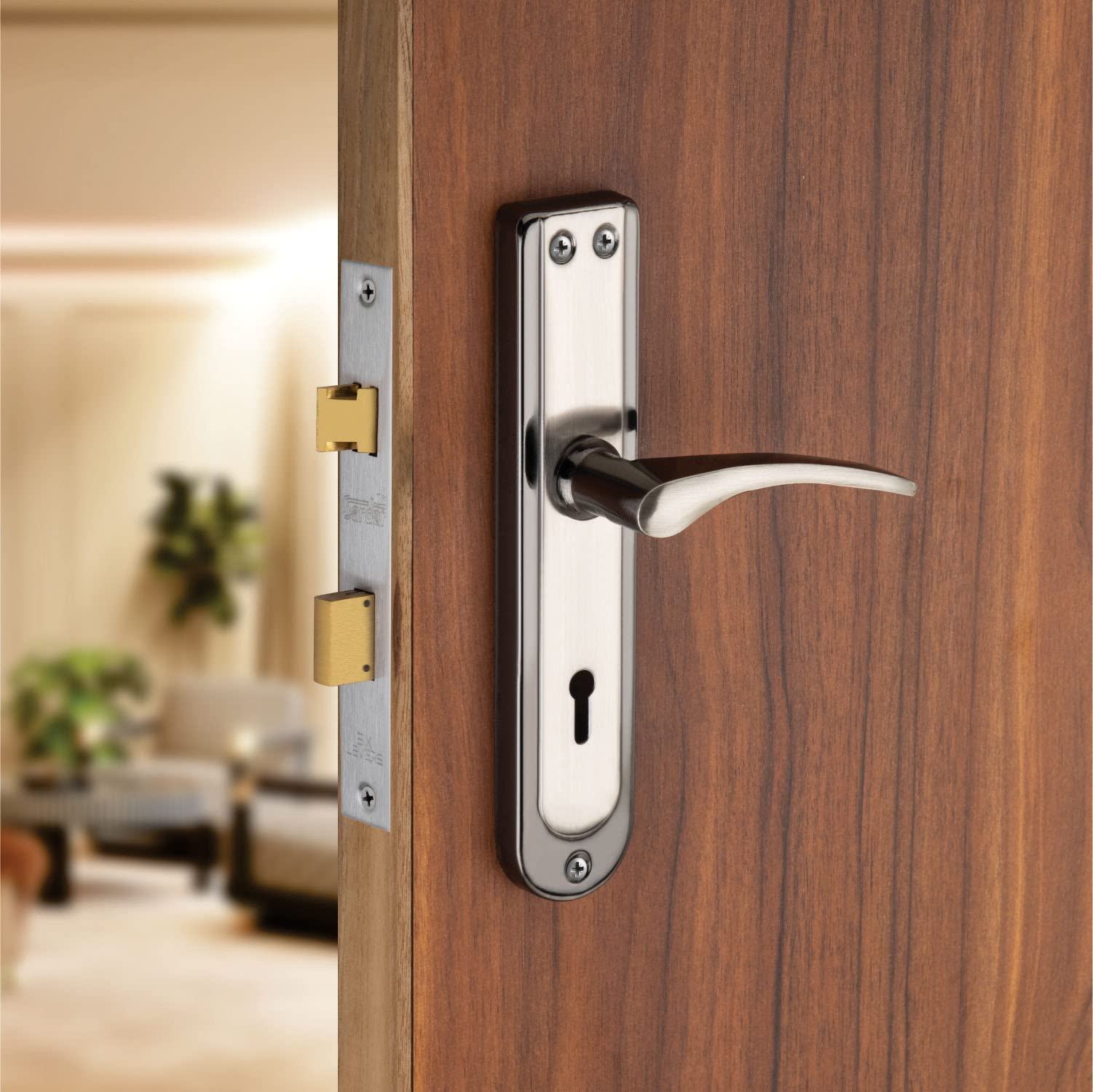 SARDAR Lexi 7 Inch Iron Handle Set|2 Keys | 6 Lever Single Turn Lock Set| Handle Set for Door, Bathroom, Bedroom, Living Room| (B0C71KRBJ3) Amazon Price History, Amazon Price Tracker