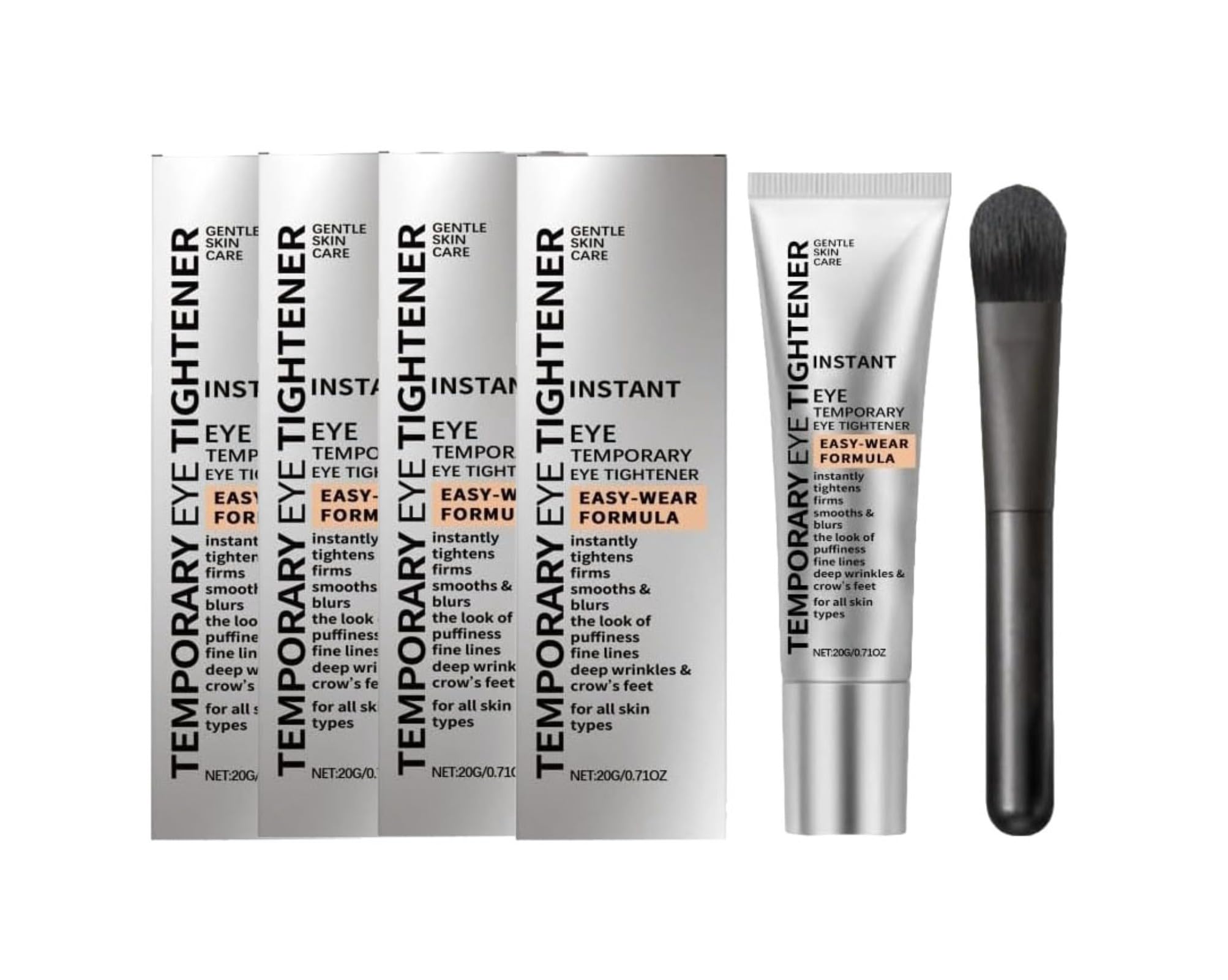 Lote de antiarrugas Instant Firm, para Ojos y Líneas Finas con 1 Cepillo | Reafirmante instantáneo contorno de ojos, atenúa bolsas, arruguitas y patas de gallo, fórmula ligera adecuada para todos