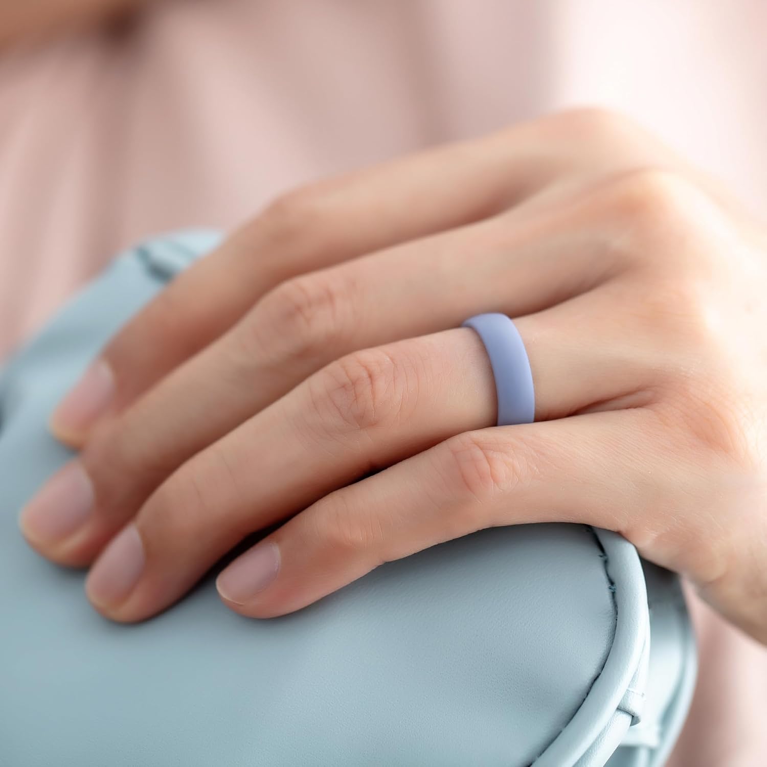 ThunderFit Women Breathable Air Grooves Silicone Wedding Bands Promise Rings 5.5mm Wide 1.8mm Thick - 1/4/8/12 Variety Multipack image 5