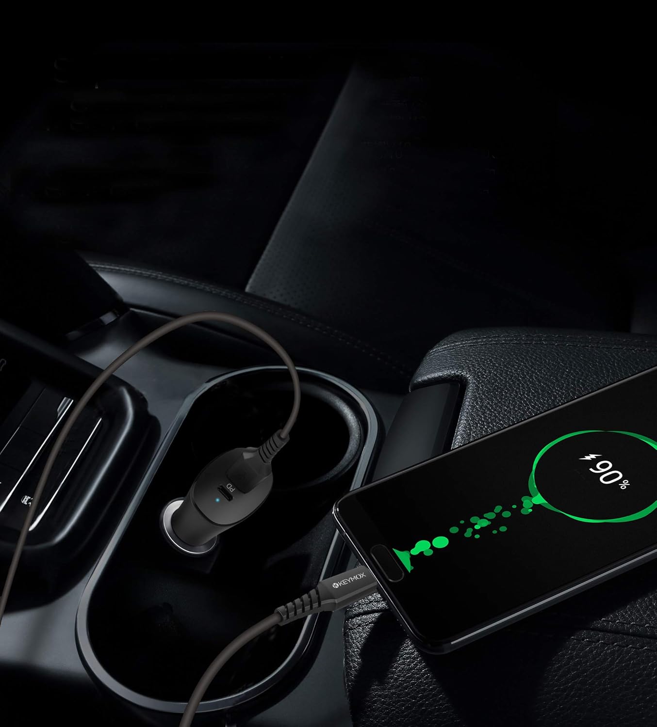 36W 2-Port Car Charger,iPhone 12 Fast Charger,KEYMOX 18W Car Adapter with Type C Power Delivery and Quick Charge 3.0,for iPhone 12/12 Mini/12 Pro Max /11 Pro,Samsung S10,Nintendo Switch,Pixel and more : Cell Phones & Accessories