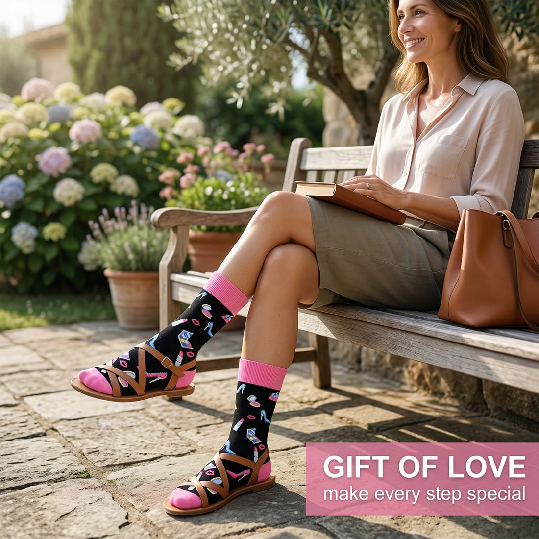 Calcetines Divertidos Mujer 1 Par Rosa - Regalo Original para Mamá, ideal para Cumpleaños, Día de la Madre y Navidad. — view 2