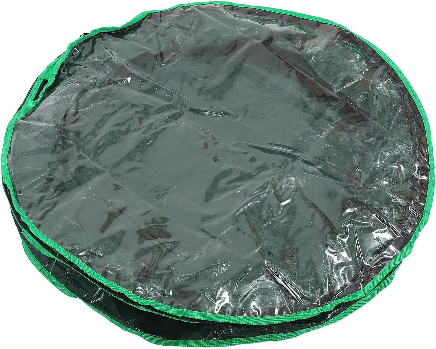 DOITOOL Wreath Storage Bag 30cm with Window Green Garland Holder Holiday Christmas Wreath Container Storage Organizer