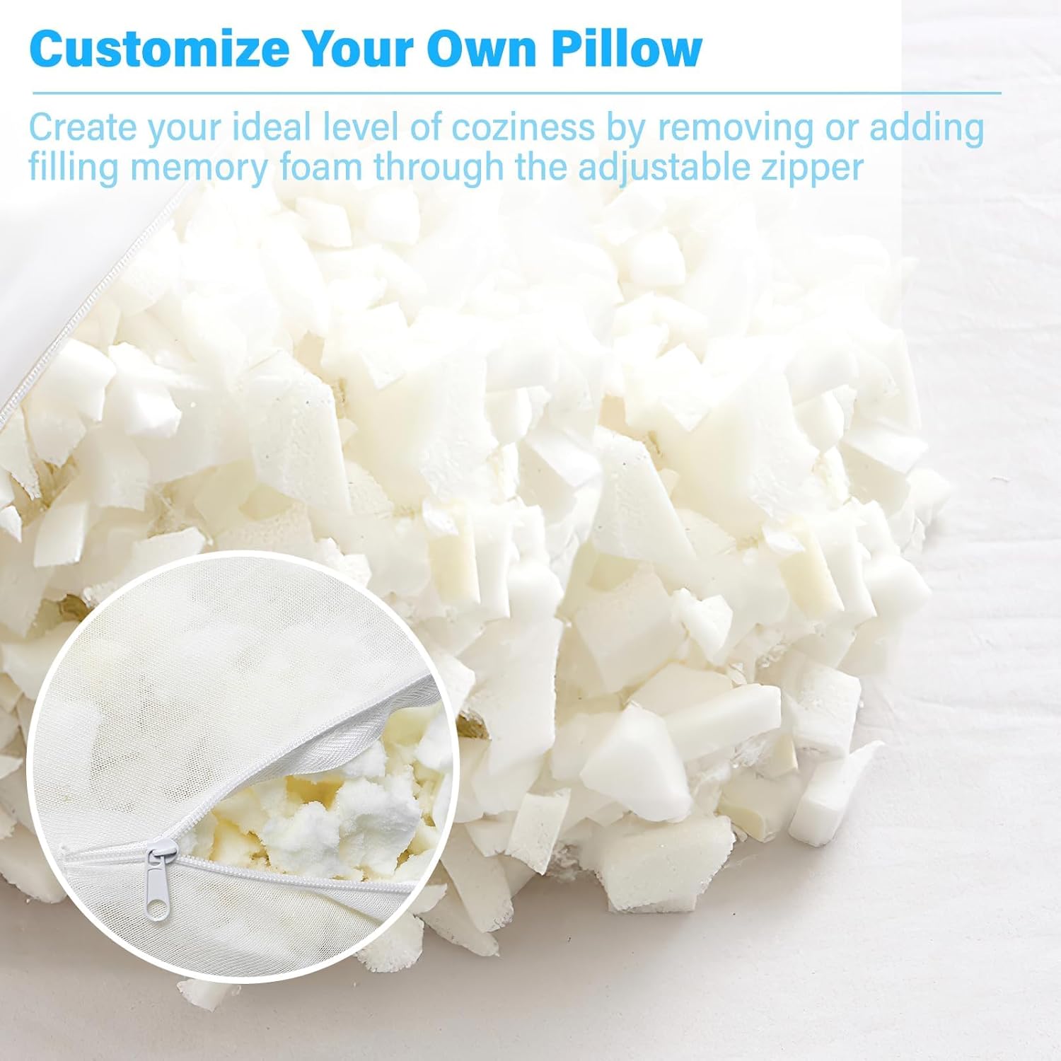 Body Pillow with Cover, 68 Inches Memory Foam Full Body Pillow for Side Sleeper, Long Pregnancy Pillow with Contour Support for Back, Knee, Leg Relief - Medium White - Image 6