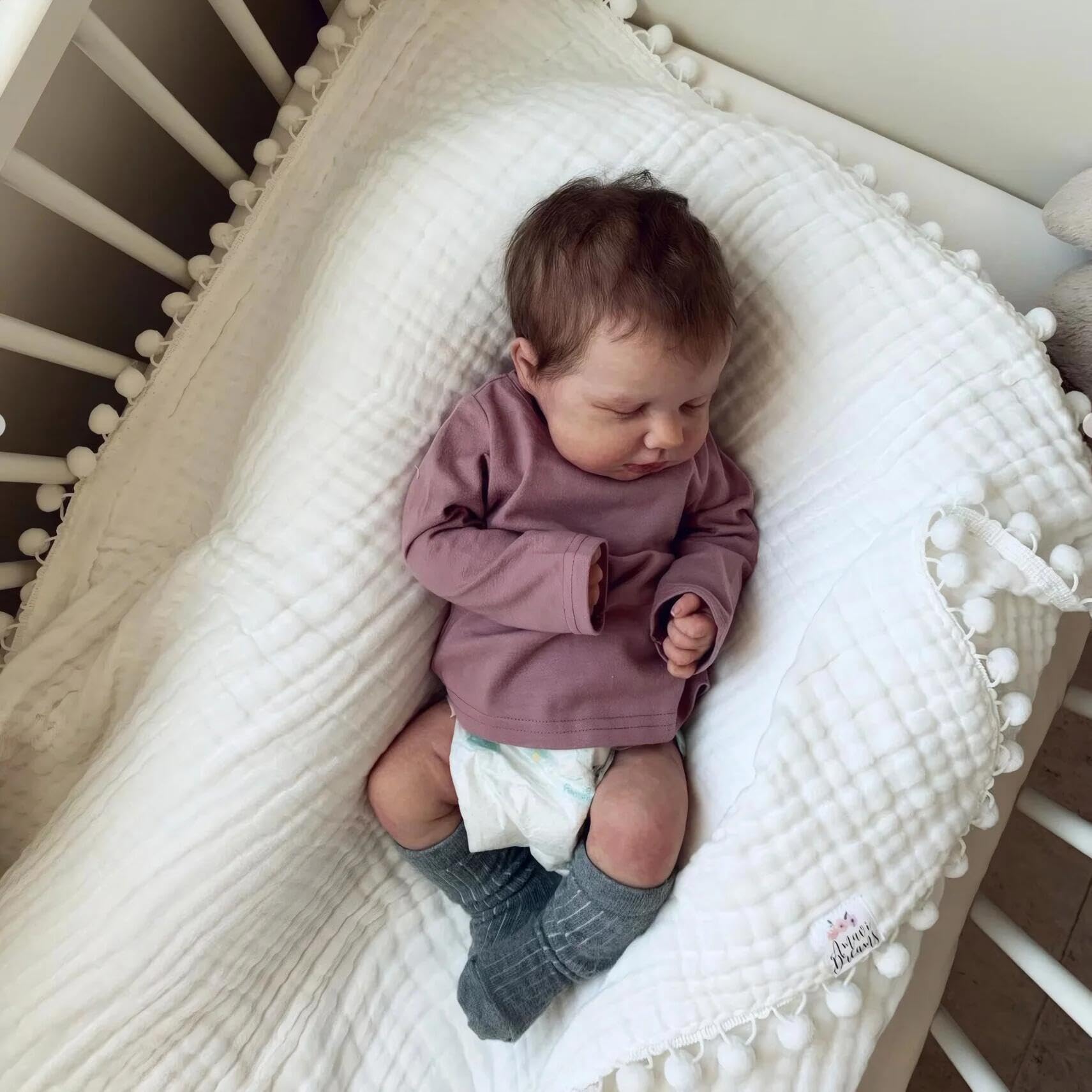 Zero pam Reborn Baby Lebensecht Junge, 50CM Reborn Baby Junge Puppe Mit Haaren, Schlafend Lebensechte Babypuppen Wie Echt, Anatomisch Korrekt Babypuppen Mit Zubehör