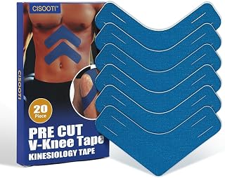 Kinesiology Tape, Original Cotton Elastic Premium Athletic Tape,Sports Tape Athletic Kinesiology, Waterproof Kinesiology Tape for Muscle Pain Relief and Joint Support,20 Pcs Precut
