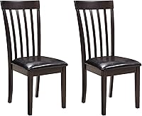 Ashley Hammis Rake Back Dining Chairs Set of 2, Dark Brown Faux Leather - Stylish Comfort for Small Spaces