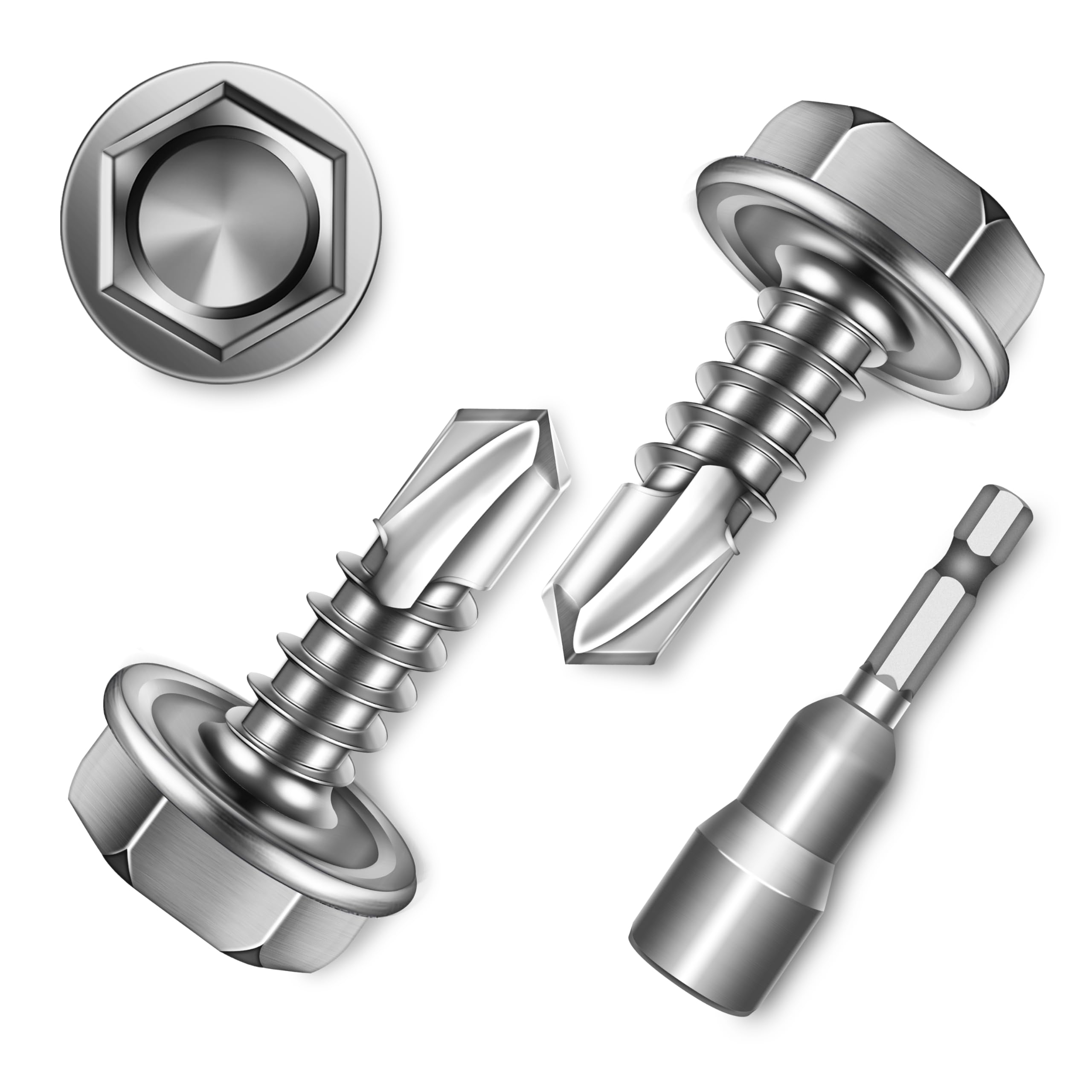 Sheet Metal Screws - 100 Stainless Steel Self Drilling -1 Sheet Metal Screws - 100 Stainless Steel Self Drilling -1