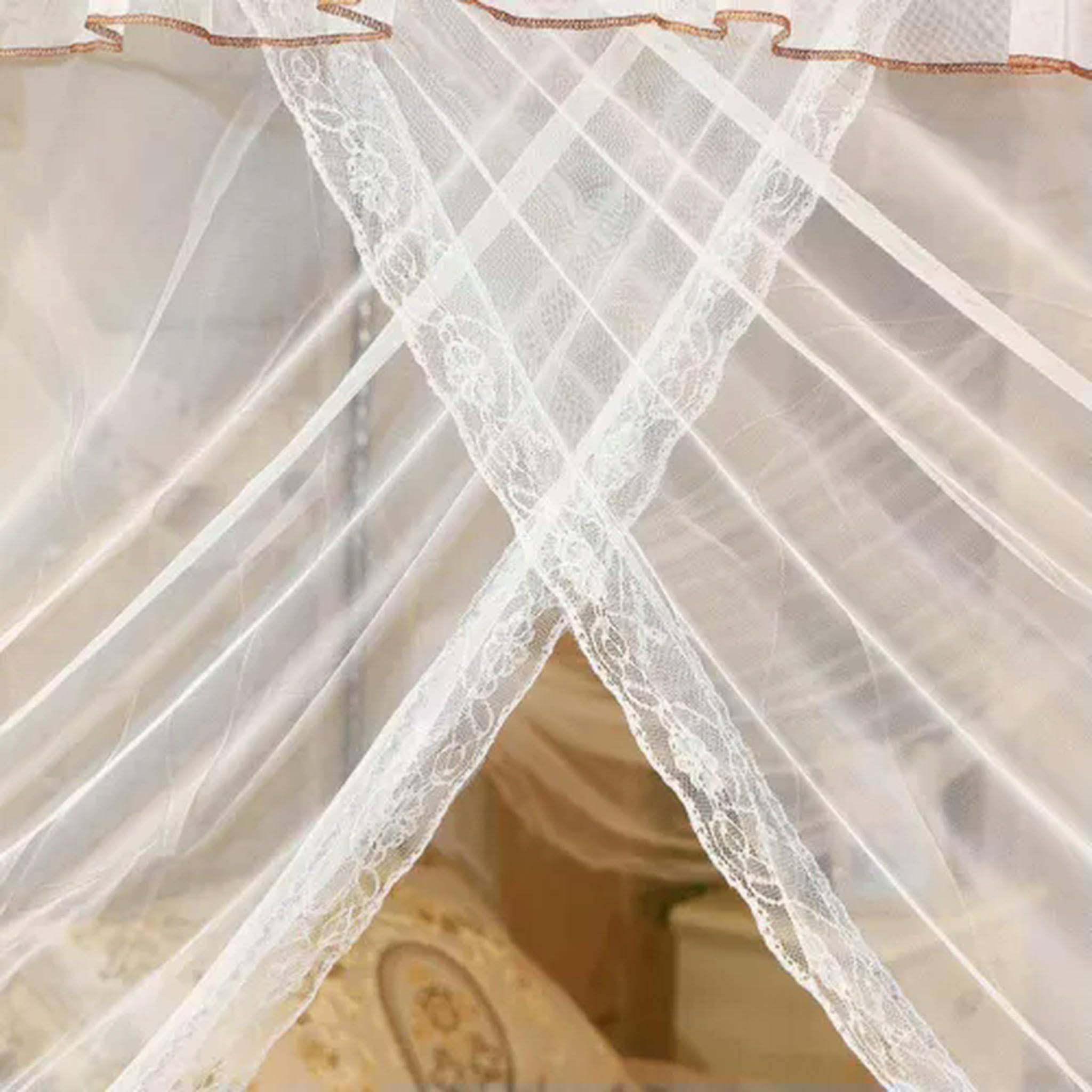 Luxus Prinzessin Vier Ecke Post Bett Vorhang Baldachin Netting Moskitonetz Bedd JJ-L