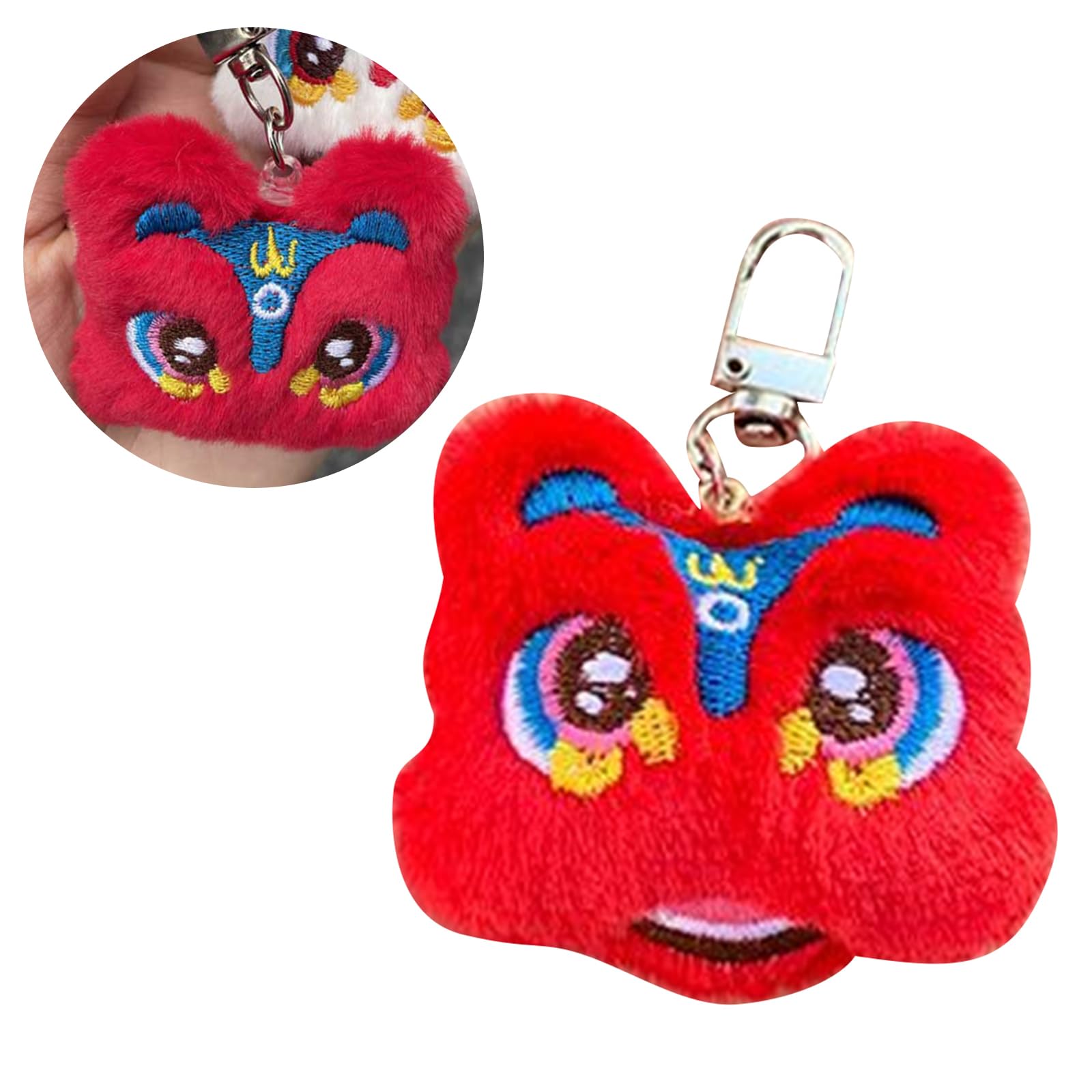 XUYUH Plush Lion Dance Keychain Chinese Style Animal Cartoon Key