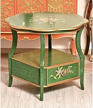 Sofa Household Pastoral Drawer Country Solid Wood Sofa Side Table Coffee Leisure Balcony Tea Corner Table Sofas for Living Room