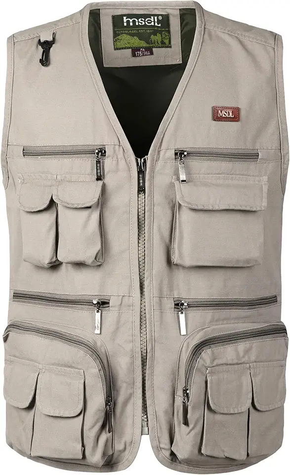 Fiskejacka med flera fickor