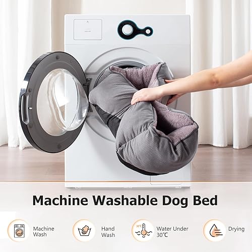 Miniatura 7 de MIXJOY Cama grande lavable para perros, camas XL para perros extragrandes, camas ortopédicas suaves y calmantes para mascotas, cama rectangular de