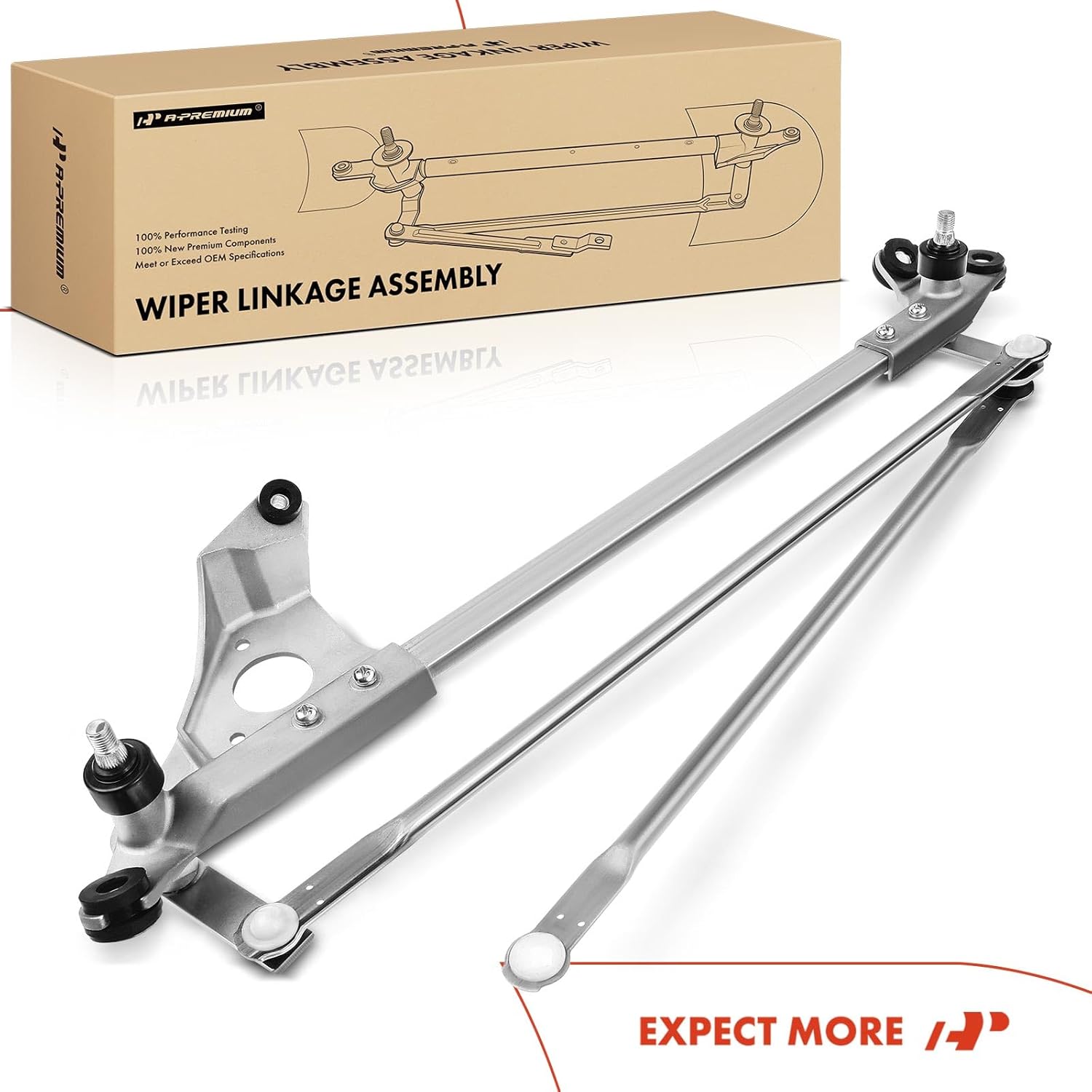 A-Premium Front Windshield Wiper Transmission Linkage Assembly Compatible with Honda Vehicles - Civic 1996 1997 1998 1999 2000, Sedan, Without Wiper Motor - Replace# 76530S04G01