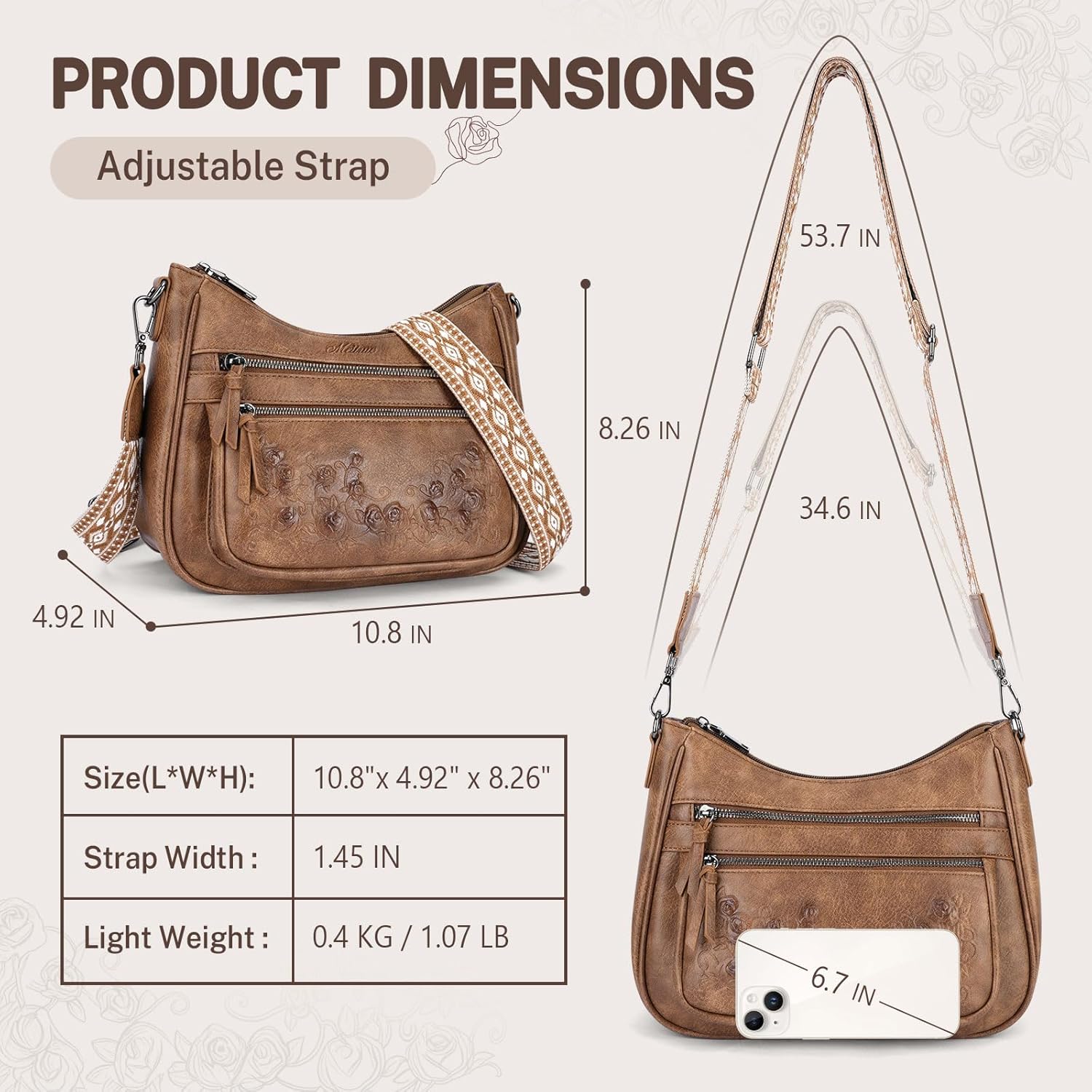 MEITRUE Crossbody Bags for Women Vegan Leather Medium Hobo Purse - Image 6