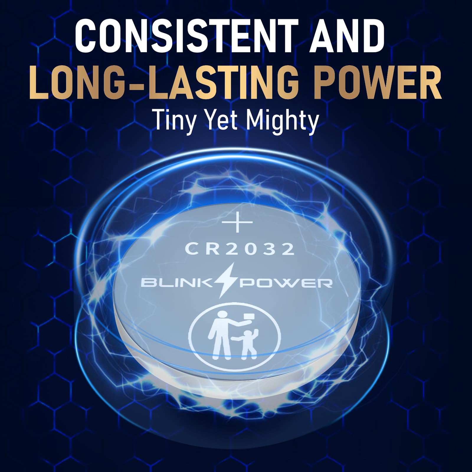 Blinkspower CR2032 Lithium 3V Coin Battery, 5 Pack 2032 Battery, Child-Safe & Longest Lasting for AirTag, Car Remote Key — view 2