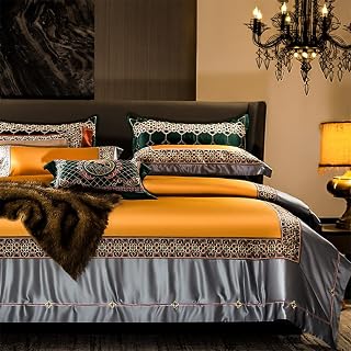 n/a Bedding Cotton Silky Quilt Set Embroidery Four-piece Set Embroidery Bed Items Skin-friendly Quilt Cover Bedding (Color : 3-pack, Size : 200 * 230cm) (Argento 220 * 240cm)
