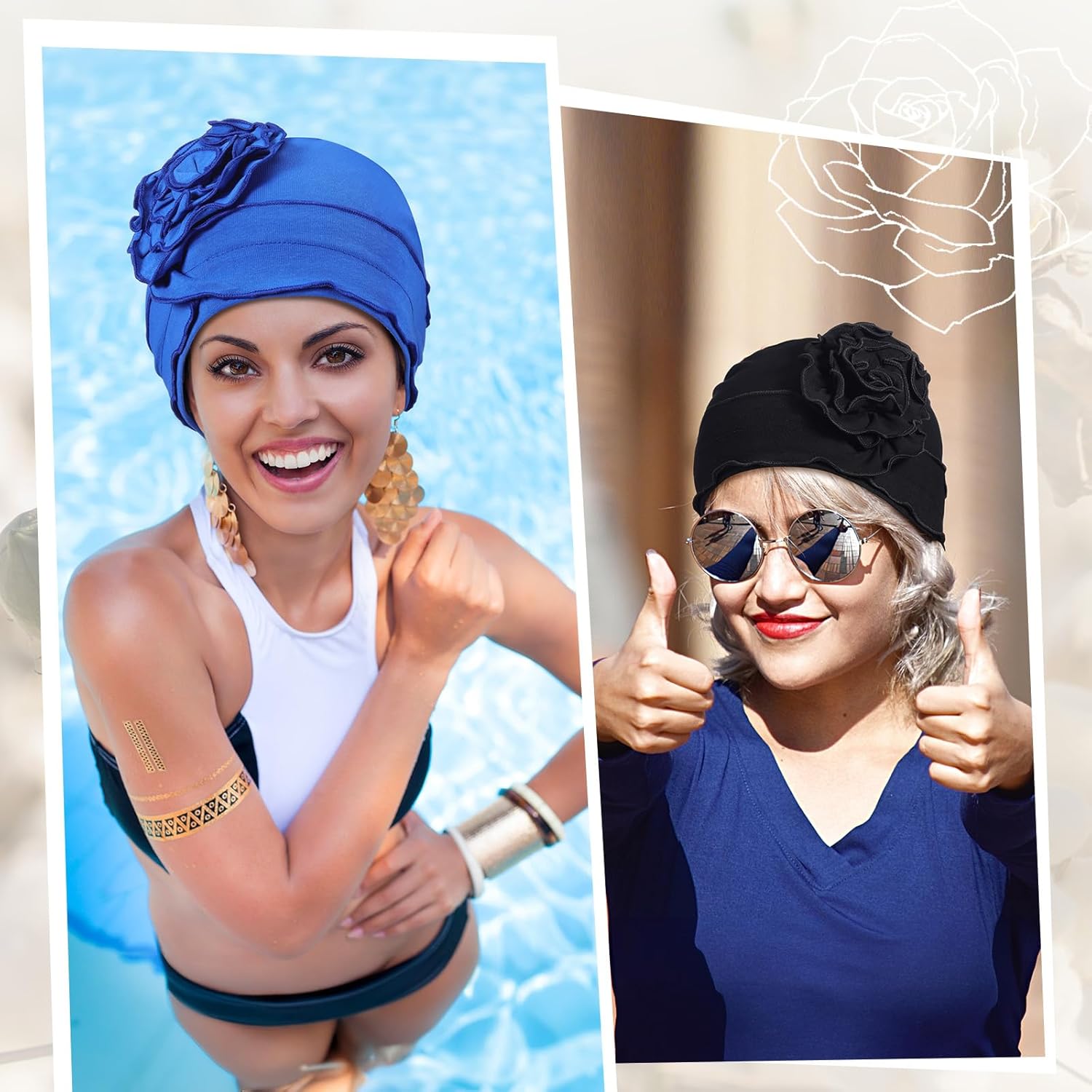 JenPen 4 Pcs Cotton Chemo Turban Headwear for Women Soft Cancer Head Scarf Hats Elastic Covers Wraps for Women's Hair - Image 6