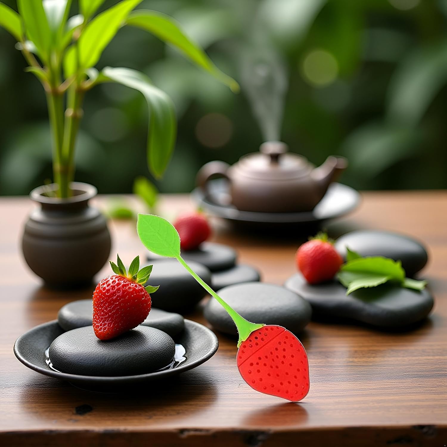 Tea Strainer Strawberry Shape Silicone Tea Infuser Tea Bag Teapot Accessory Simple and Sophisticated Design Tea Strainers Kitchen Supplies(ZS276)