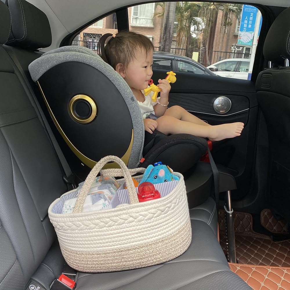 Blissful Diary Organizer per pannolini per bambini, elegante cestino portaoggetti per articoli essenziali per neonati e stazione per pannolini, regalo per baby shower e registro Must-Have, marrone