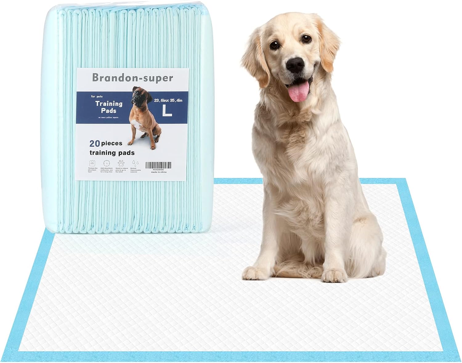 Puppy Pads Disposable Puppy Training Pads, Super Absorbent,Dog Pads and Pee Pads for Dog Cats Rabbits or Other House Training Pets (Large 20PCS)