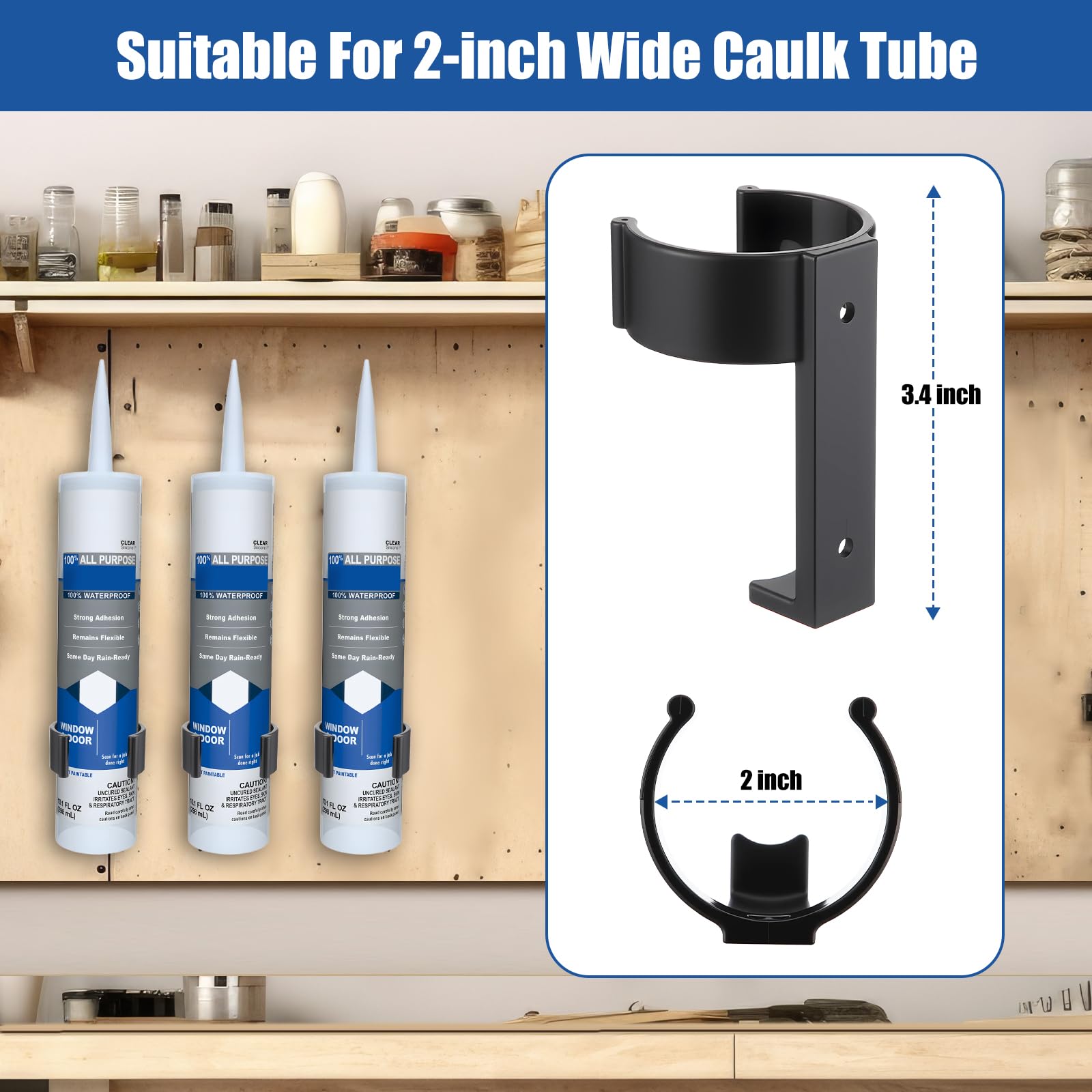 12 Pack Caulk Tube Holder, Wall Mounted — Amazon image 6
