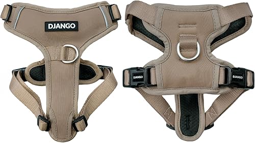 Miniatura 10 de DJANGO Tahoe Arnés para perro sin tirones, arnés de neopreno duradero y cómodo para mascotas, arnés acolchado para uso diario - Arnés ajustable para