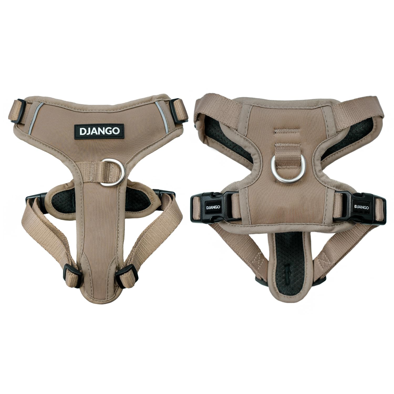 DJANGO Tahoe No Pull Dog Harness – Escape-Proof Dog Harness for Small & Medium with Front & Back Clips for Everyday Use – Adjustable, Padded,
