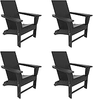 Vista 22 de WestinTrends Ashore Modern - Silla plegable Adirondack para exteriores (juego de 2), color negro