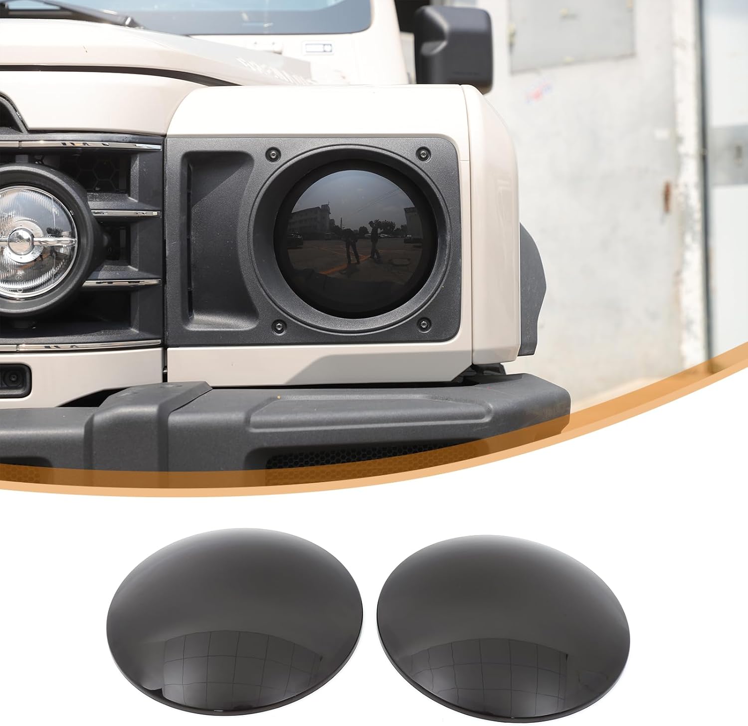 Car Headlight Guards Light Compatible with Ineos Grenadier 2020-2025, Car Headlight Smoked Protective Shell Cover Exterior Light Trim Lamp Frame Protector External Accessories Decoration