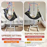 Vista 5 de Eslinga universal de cuerpo completo para pacientes, honda médica para posicionamiento de la cama y ayuda para el baño, eslinga de transferencia