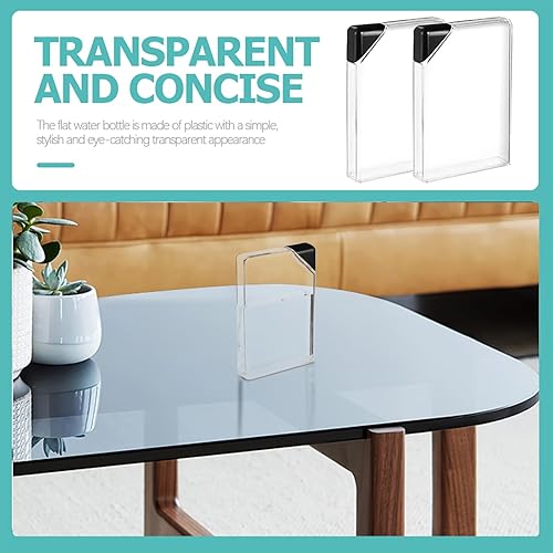 Miniatura 3 de DECHOUS Paquete de 2 botellas de agua planas para viajes, botella deportiva delgada portátil a prueba de fugas, 16 onzas