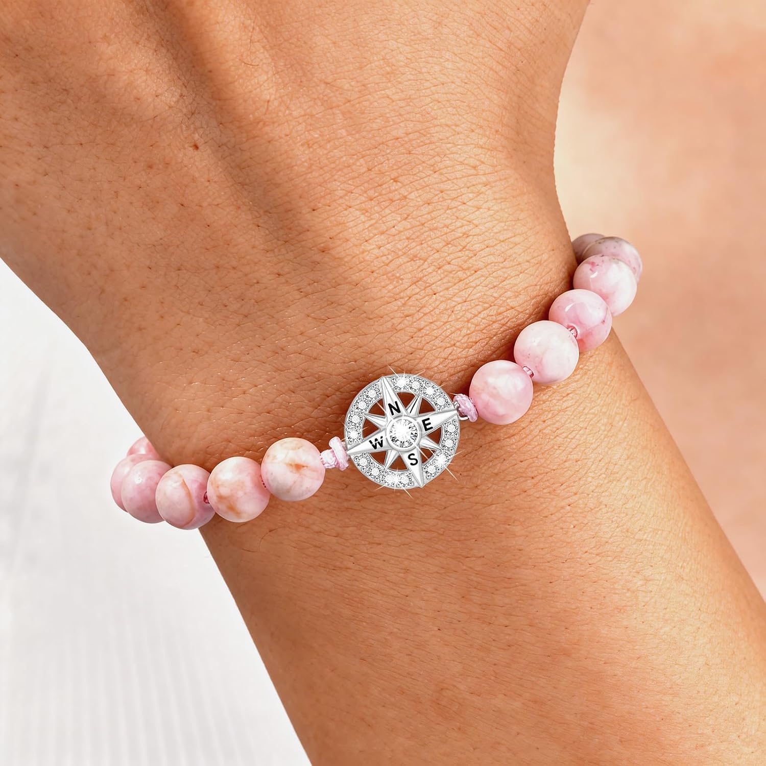 925 Sterling Silver Compass Bracelet - 2026 Graduation Gifts for Girls/Kids/Teens, 5th/8th Graduation Bracelets for Niece/Daughter/Sister/Friends