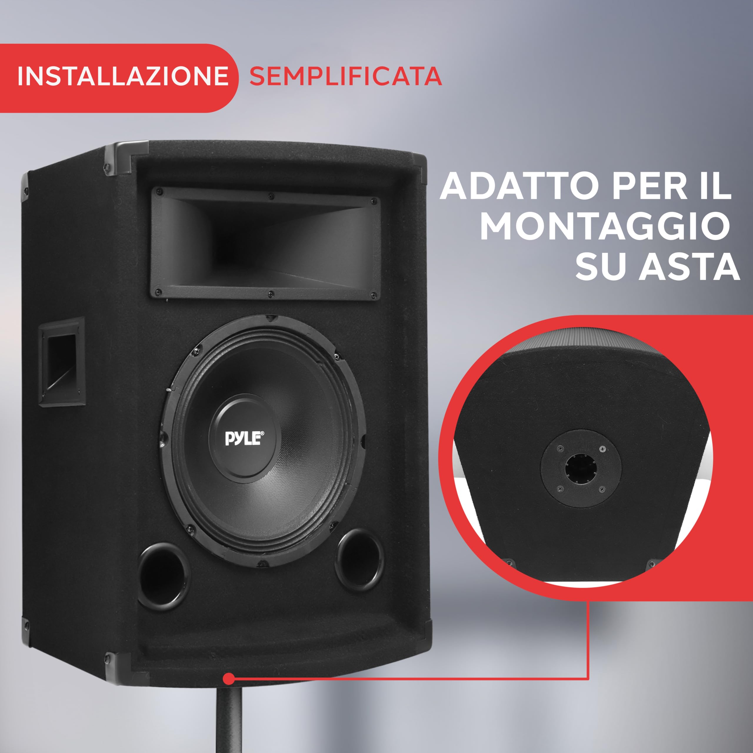 Pyle Cassa Portatile Passiva PA, Speaker da 500 Watt per Esterni, Woofer da 25,4 cm, Bobina Kapton da 3,8 cm, Super Horn 10,2 x 25,4 cm per Medi e Alti, per Campeggio e Festa