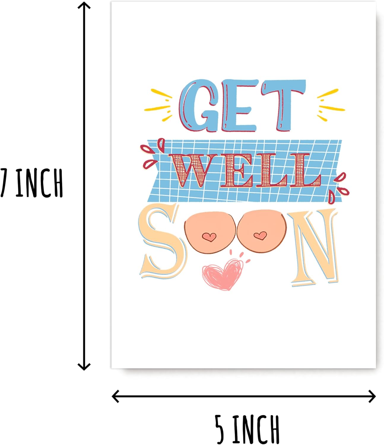 Get Well Soon Rude Card - Boobs Naughty Card - Get Well Breast Card - New Boobs Funny Card - Cancer Hilarious Card, White - Image 2