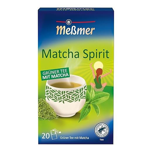 Meßmer MATCHA SPIRIT | Grüner Tee mit Matcha | 20 Teebeutel | Vegan | Glutenfrei | Laktosefrei, 1 Stück (1er Pack)