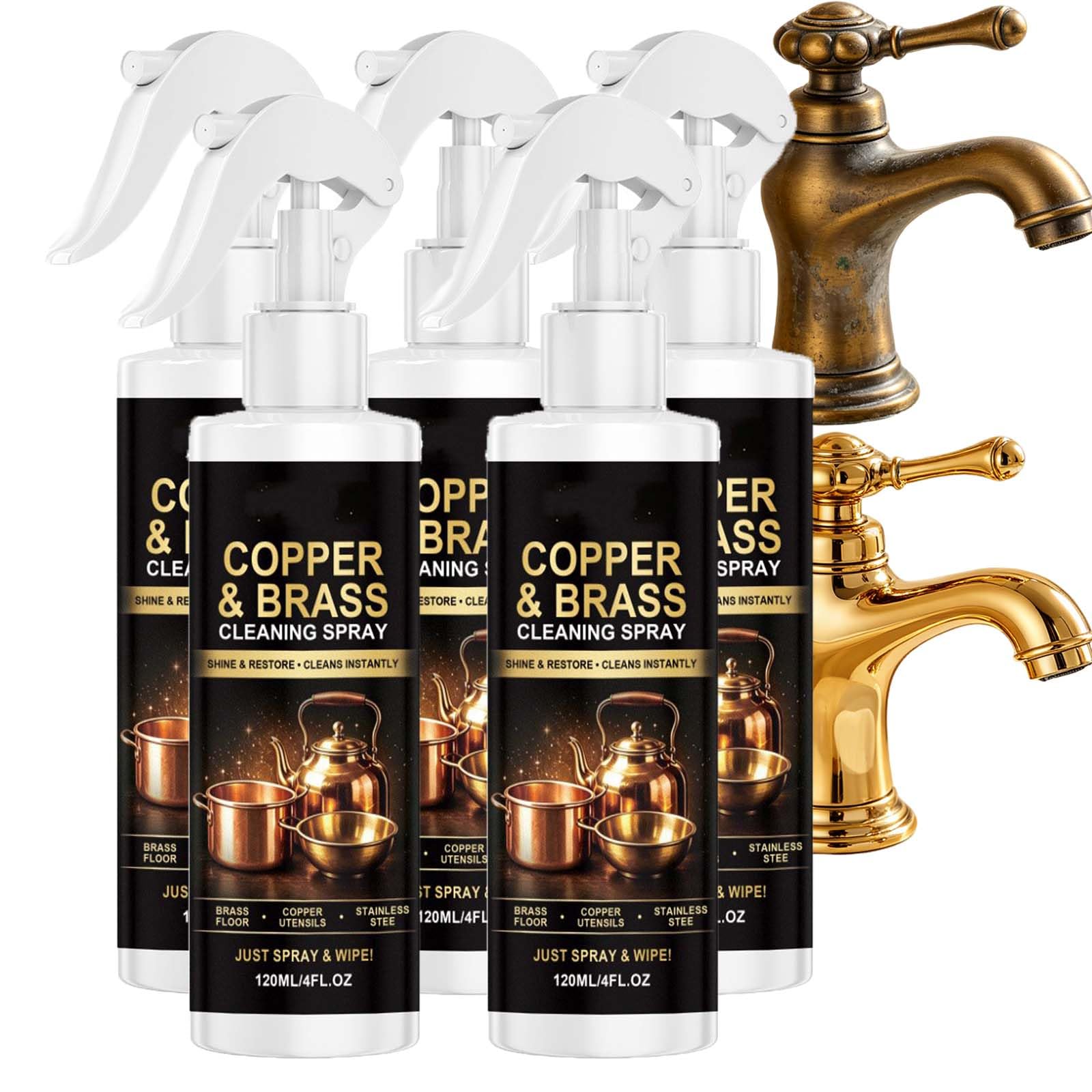 Detergente ad azione rapida per ottone e lucidatura del rame, spray istantaneo per rimuovere l'ossidazione dell'ottone, liquido per la rimozione dell'ossidazione, liquido multiuso per la cura dei