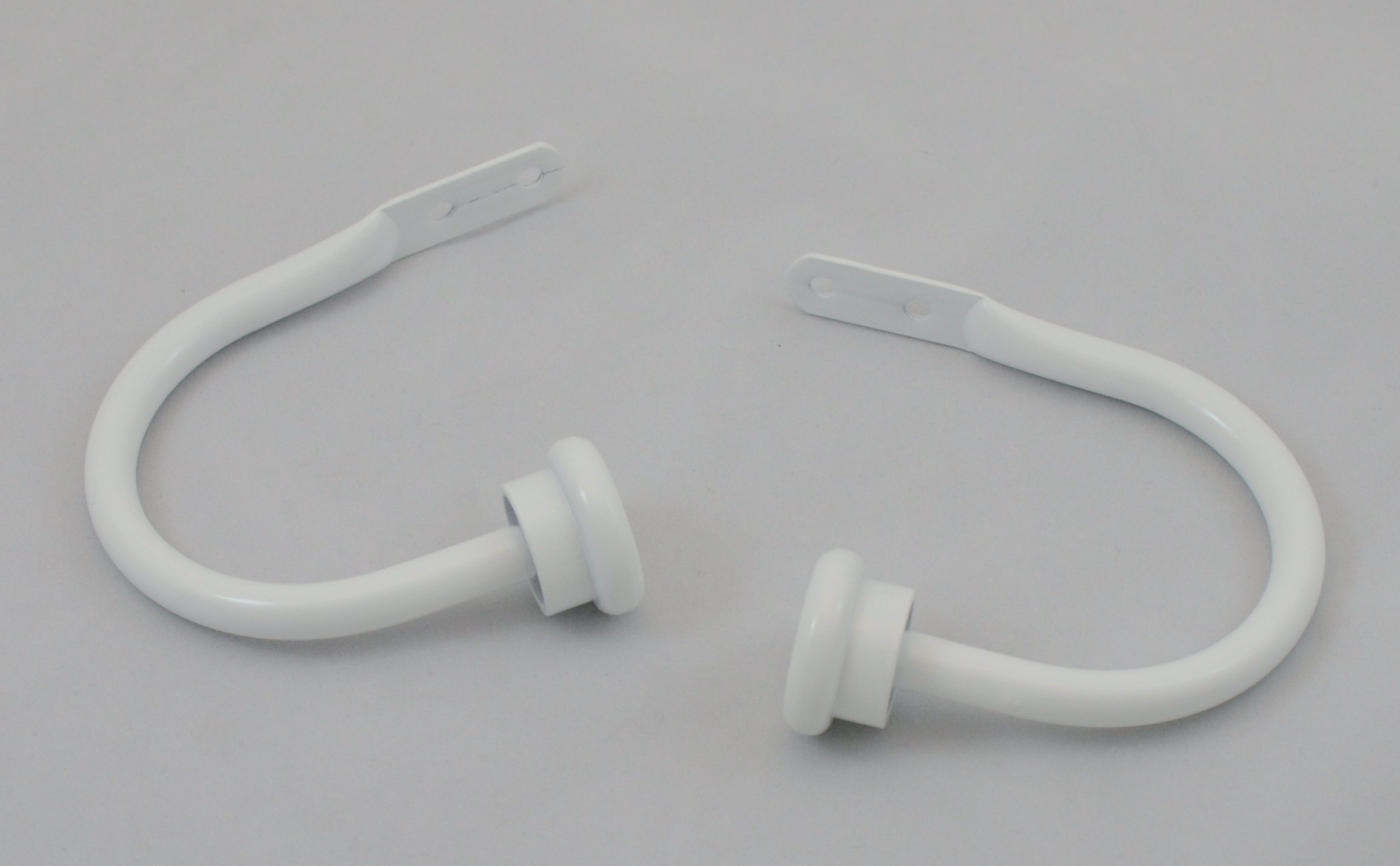 Urbanest Button Metal Drapery Holdbacks, Set of 2, 5 Colors Aailable (Glossy White)