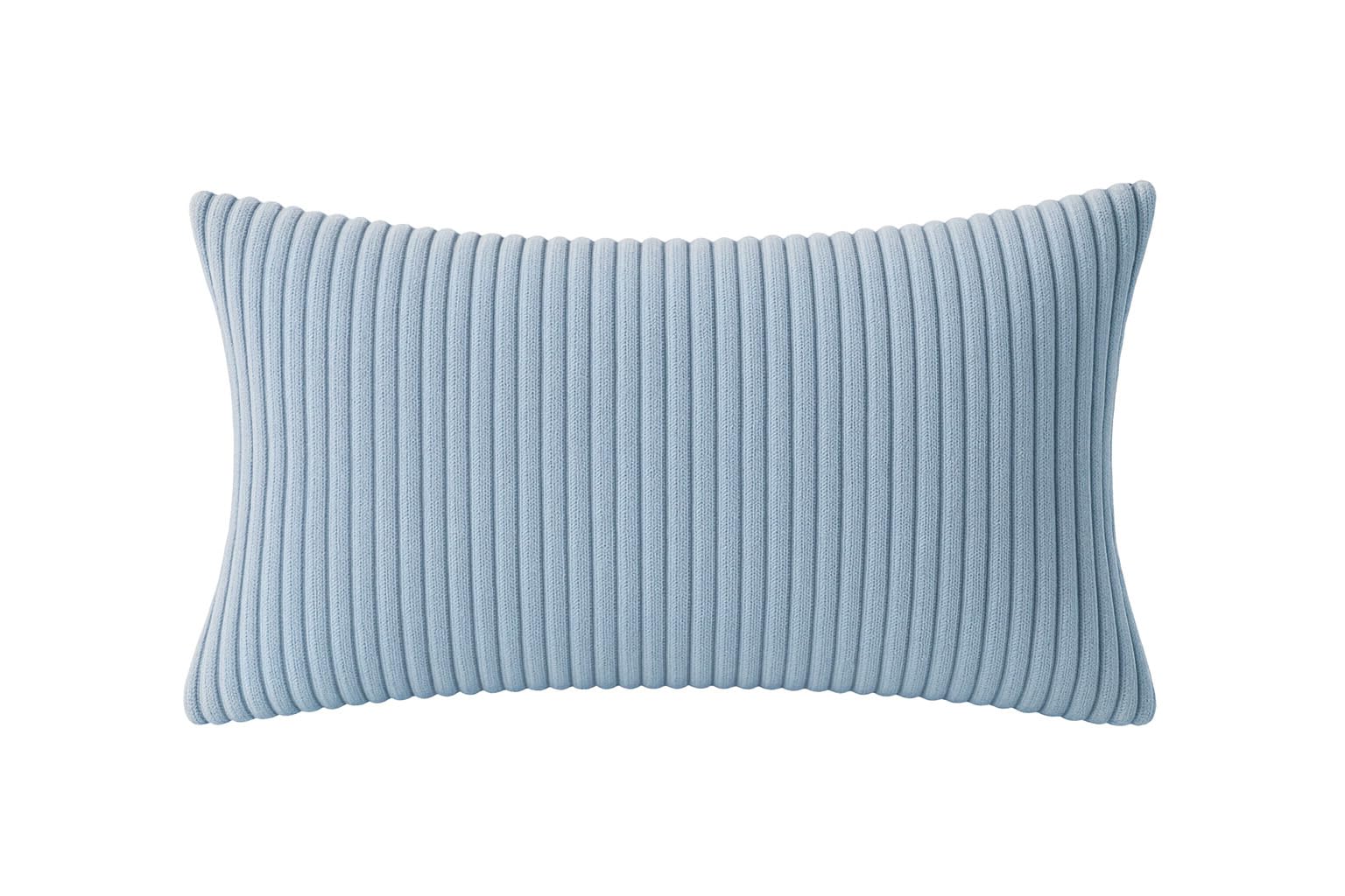 YIJIAJY Decorative Corduroy Throw Pillow, Cushion Cover, Ribbed Texture, Rectangular- (Light grayish blue)