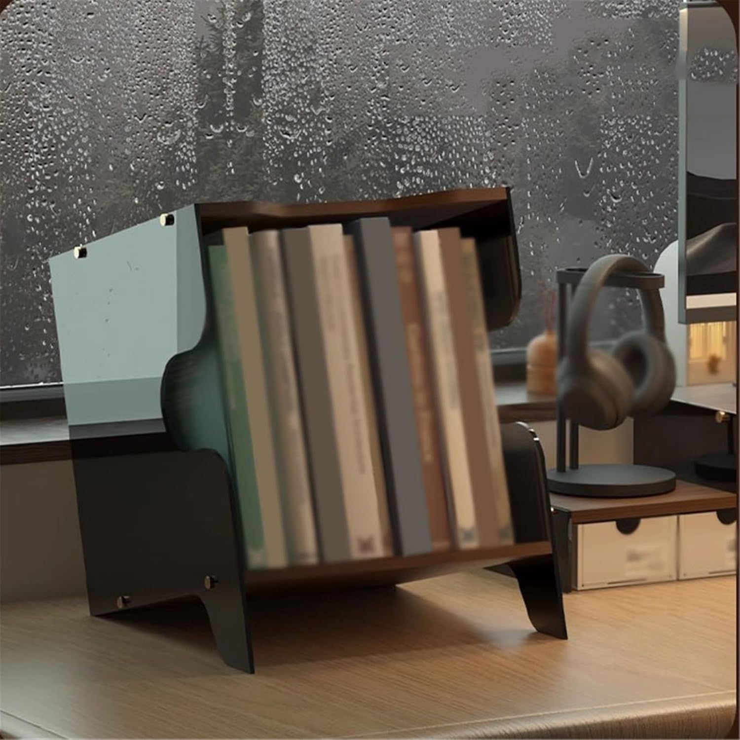 CD Storage Rack Desktop Vinyl Record Display Stand Acrylic CD Disc Storage Box