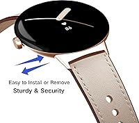 Vista 2 de Correa de cuero compatible con Google Pixel Watch, correa de repuesto, transpirable, para Google Pixel Watch, accesorios para reloj inteligente
