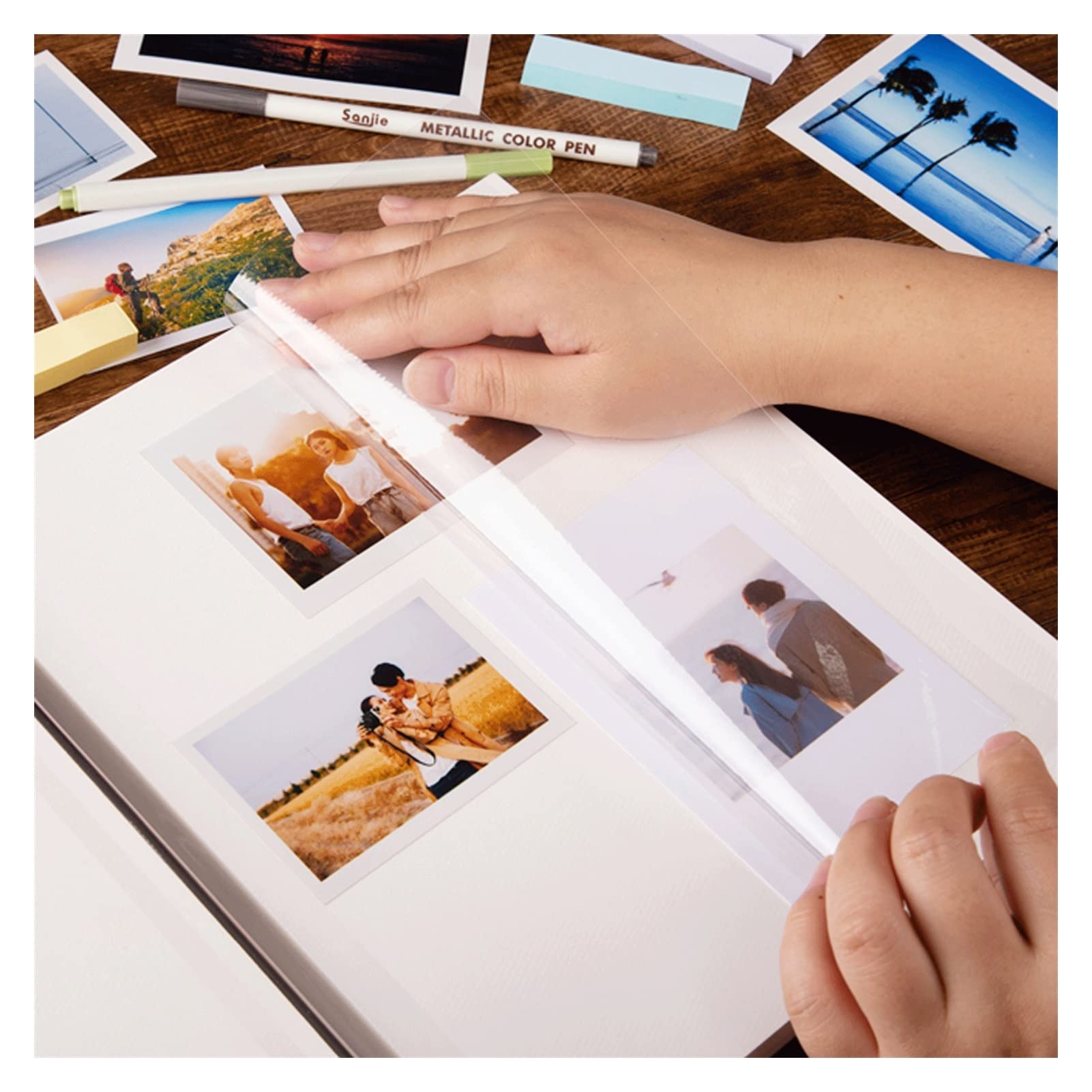 Foto Albumy Kreatywny typ pasty Duża pojemność Biała Papier Czarny Papier Wewnętrzna strona Family Album fotograficzny majsterkowanie Handmade para album albumu pamiątkowego albumu albumu Fotoksiążka