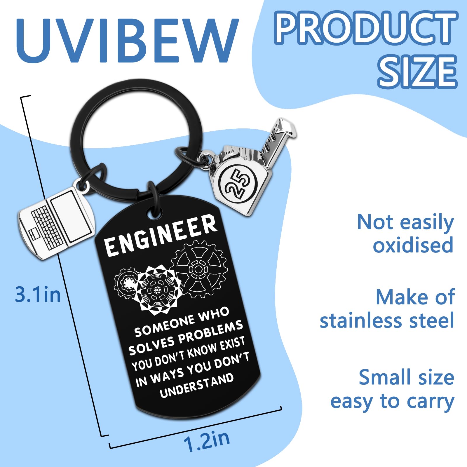 Engineer Gifts for Men Engineer Keychain Cool Gifts for Engineers Graduation Gift for Him Electrical Engineering Gift for School Student