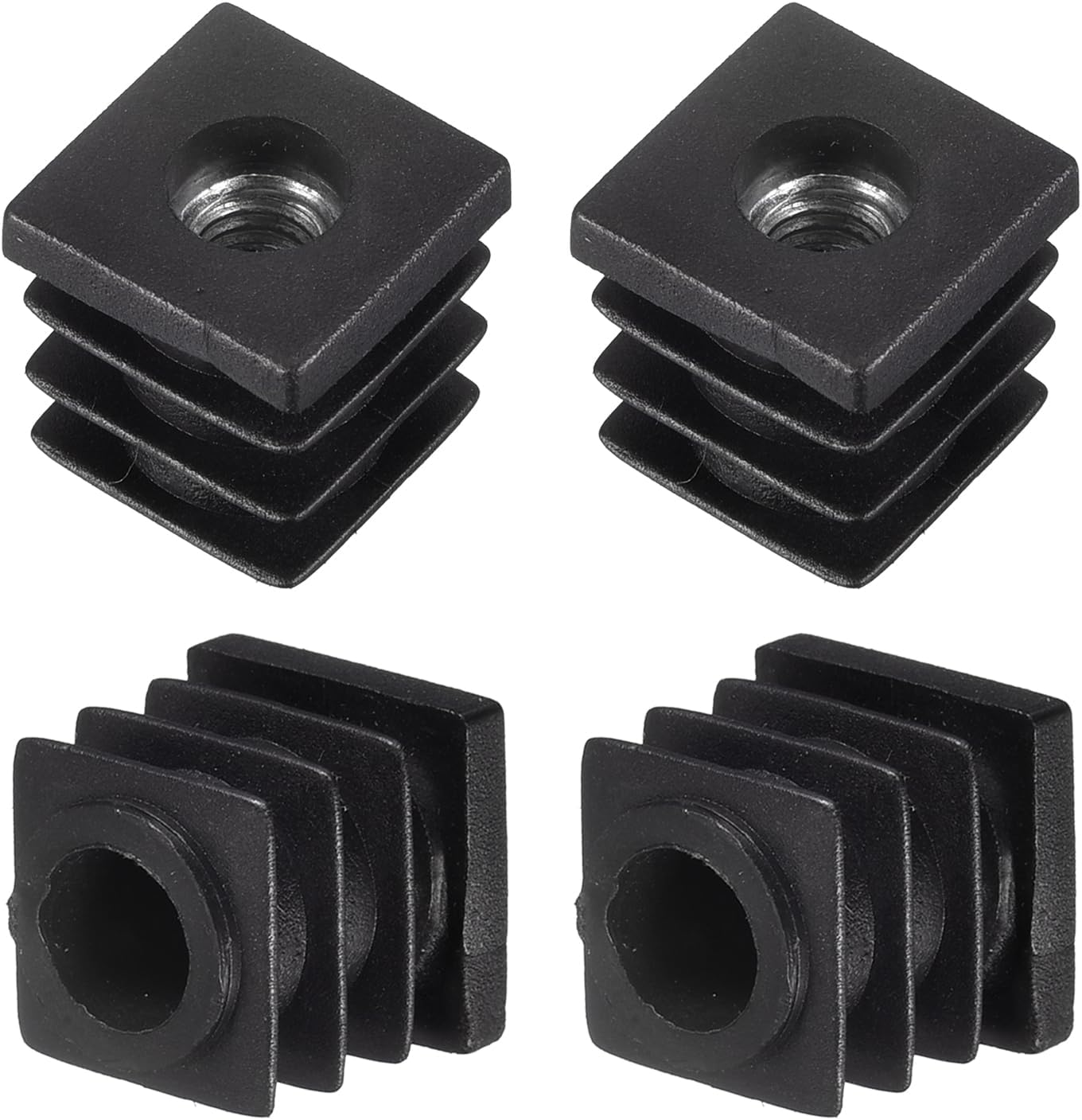 uxcell 4Pcs Plastic Threaded Tube Inserts with M6 Thread